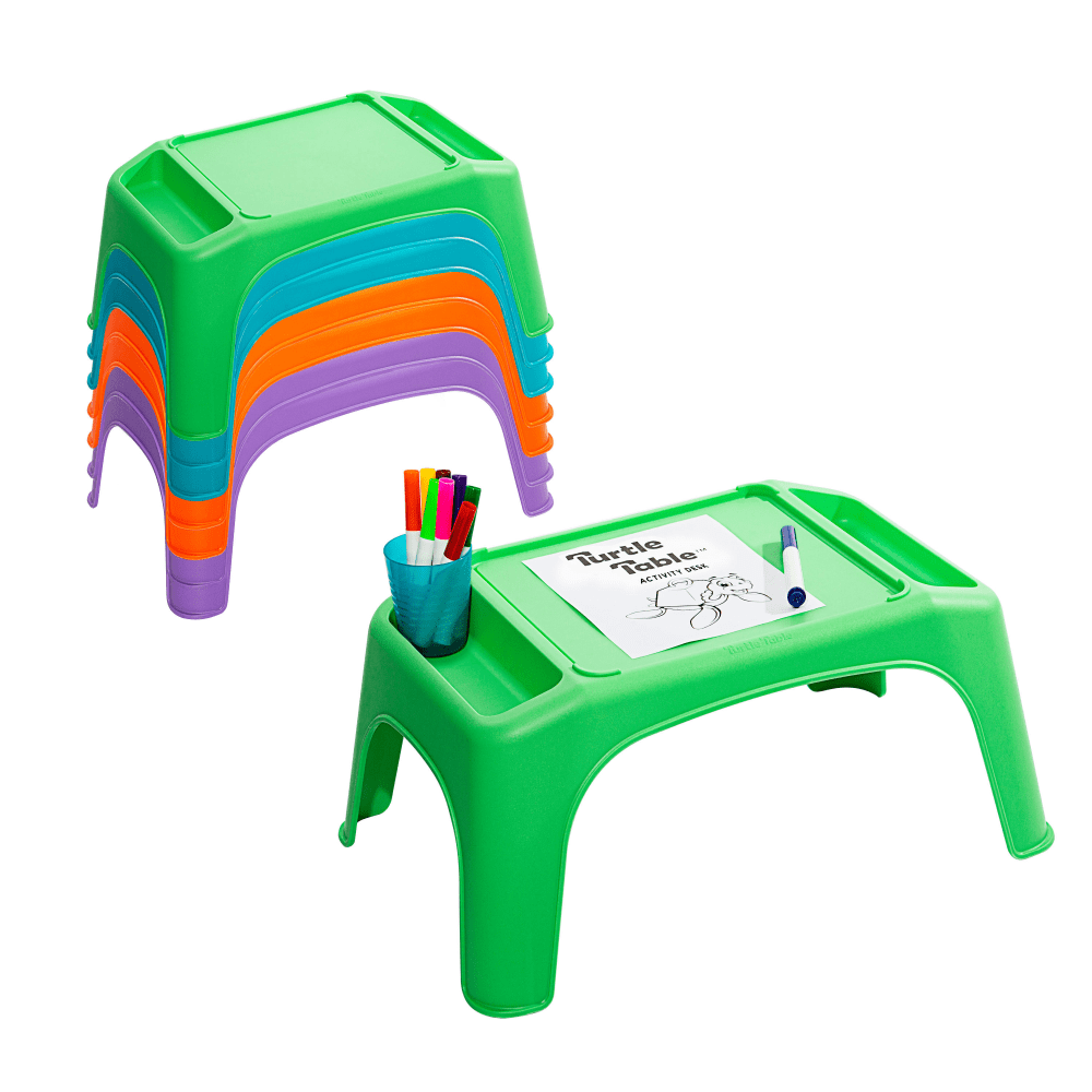 LapGear Turtle Table Kids Activity Lap Desk Tray, Assorted Bright Colors, 8-Pack MPN:20100