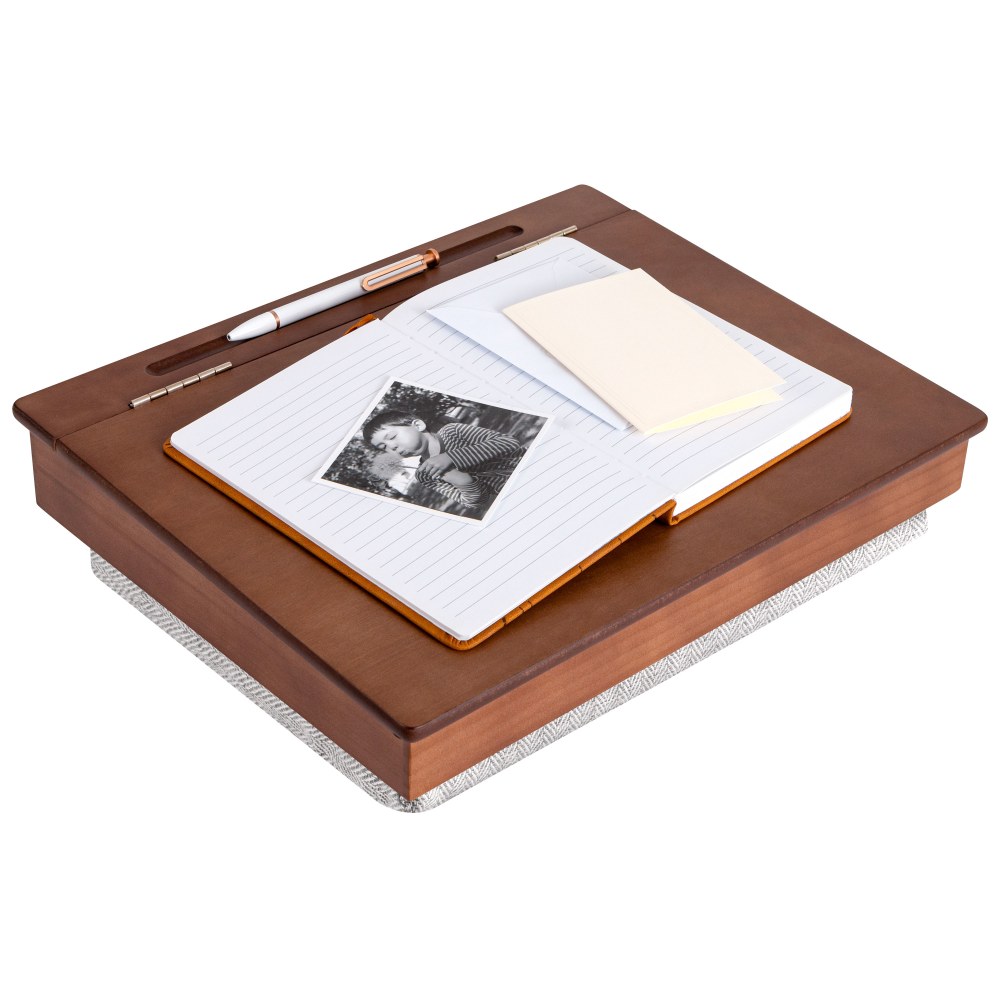 LapGear Schoolhouse Lap Desk, 3-15/16inH x 15-5/8inW x 3-15/16inD, Java Acacia MPN:45072