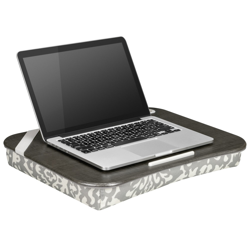 LapGear Designer Lap Desk, 17-3/4in x 13-3/4in, Gray Damask MPN:45424