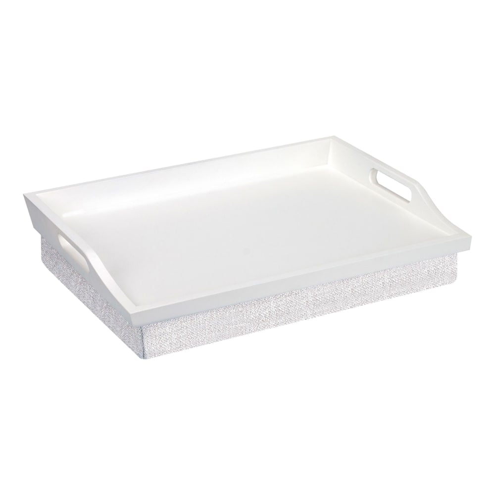 Rossie Home Lap Tray With Pillow, 4.1inH x 17.5inW x 13.5inD, Soft White MPN:76101