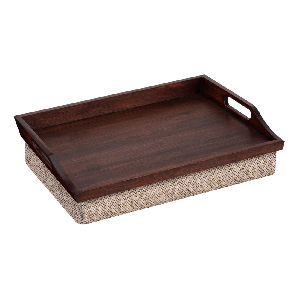 Rossie Home Lap Tray With Pillow, 4.1inH x 17.5inW x 13.5inD, Espresso MPN:76102