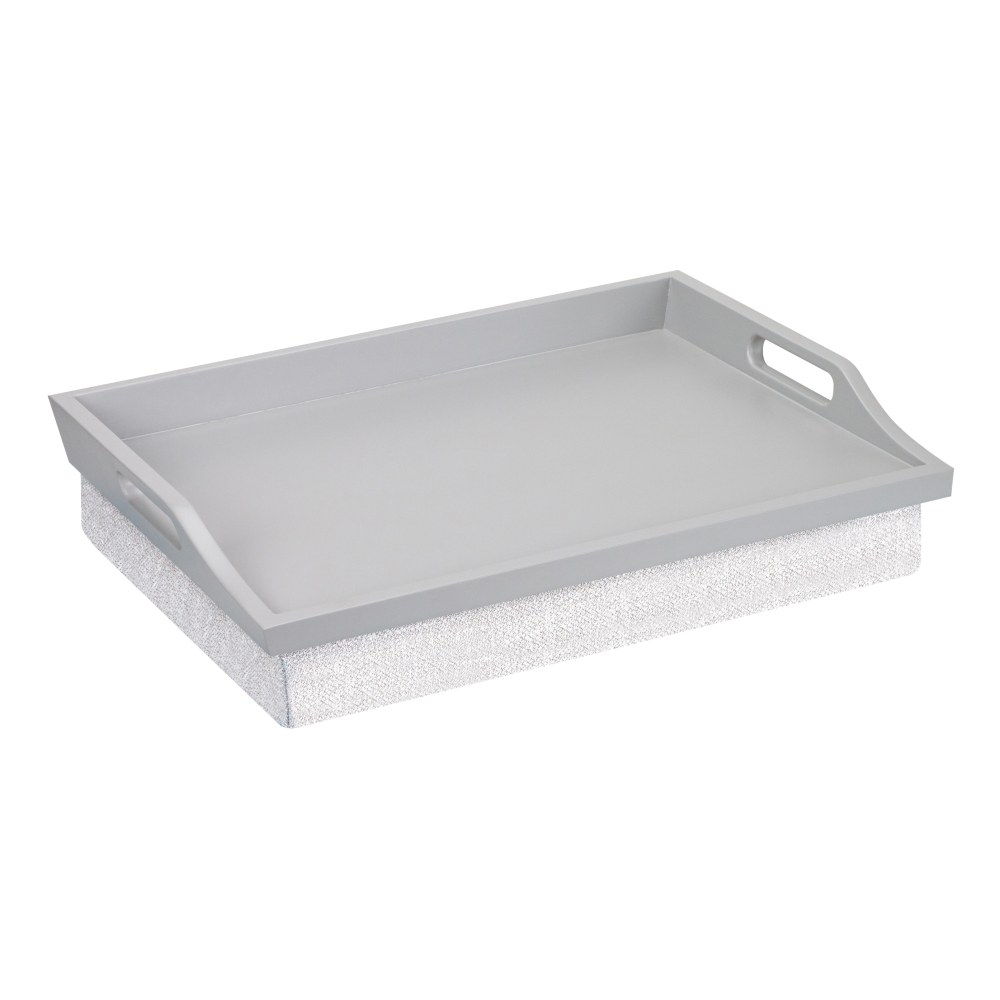 Rossie Home Lap Tray With Pillow, 4.1inH x 17.5inW x 13.5inD, Calming Gray MPN:76105