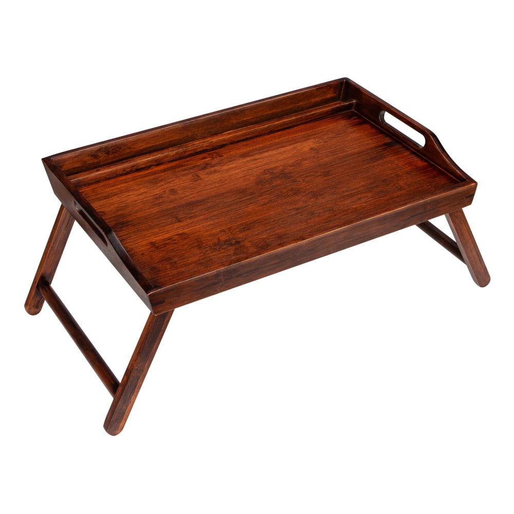 Rossie Home Media Bed Tray, 13.9inH x 21.8inW x 2.6inD, Java Bamboo MPN:78112