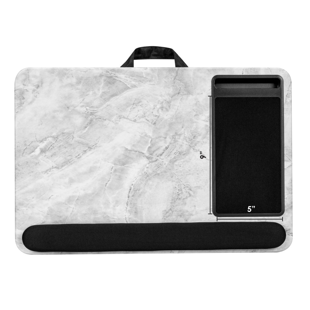 LapGear XL Deluxe Home Office Lap Desk, 21-1/8in x 14in x 2-5/8in, White Marble MPN:91591