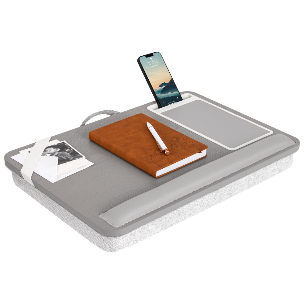 Rossie Home Premium Lap Desk, 3inH x 21-1/8inW x 3inD, Ashwood Harbor Gray MPN:91715