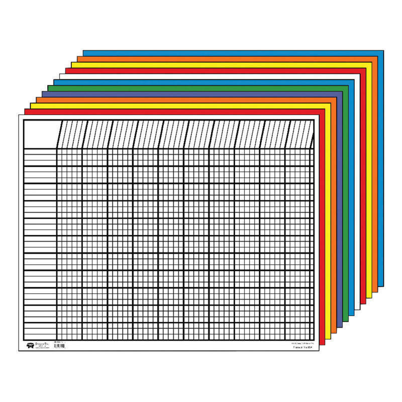 Creative Shapes Etc. Horizontal Incentive Charts, 22in x 28in, Multicolor, Pre-K - Grade 8, Pack Of 12 MPN:SE-367