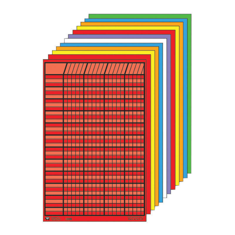 Creative Shapes Etc. Small Incentive Charts, 14in x 22in, Assorted Colors, Pre-K - Grade 8, Pack Of 12 MPN:SE-369