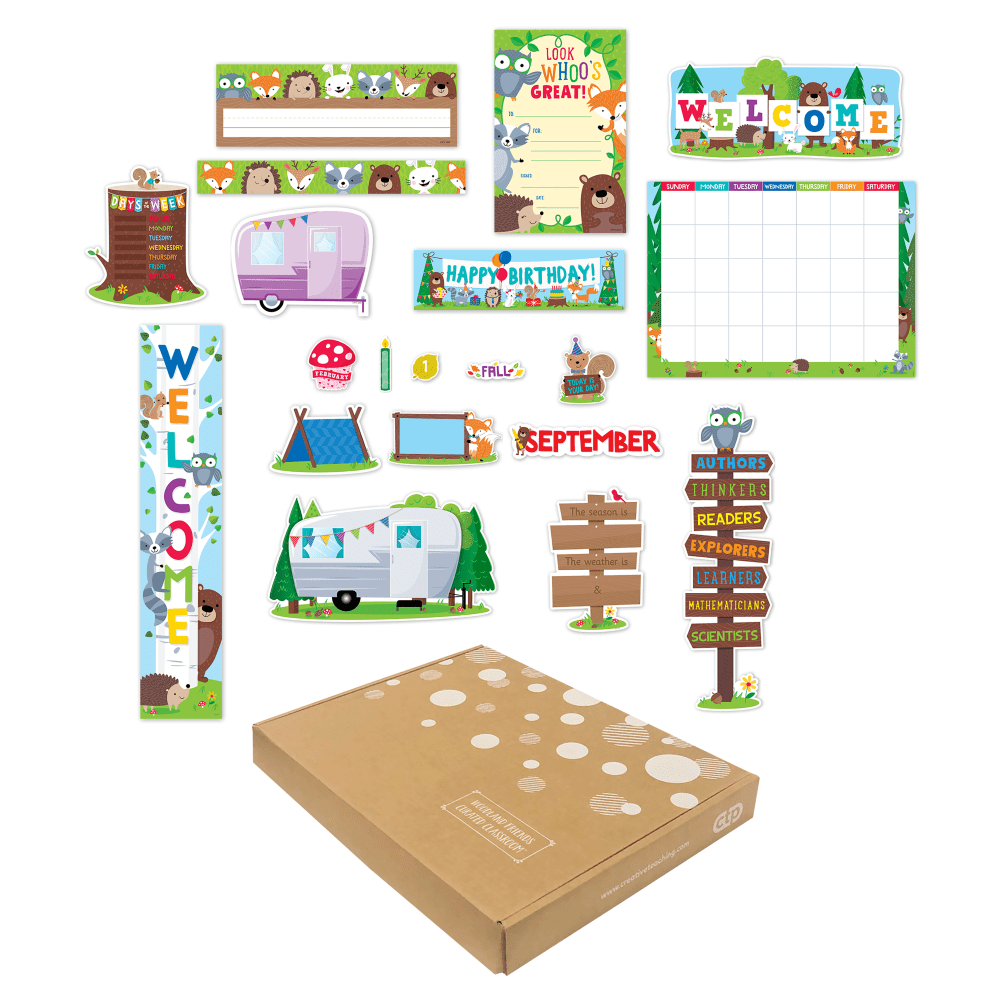 Creative Teaching Press Curated Classroom Woodland Friends Bulletin Board Set, Back To School, All Ages, Set Of 268 Pieces MPN:CTP10915