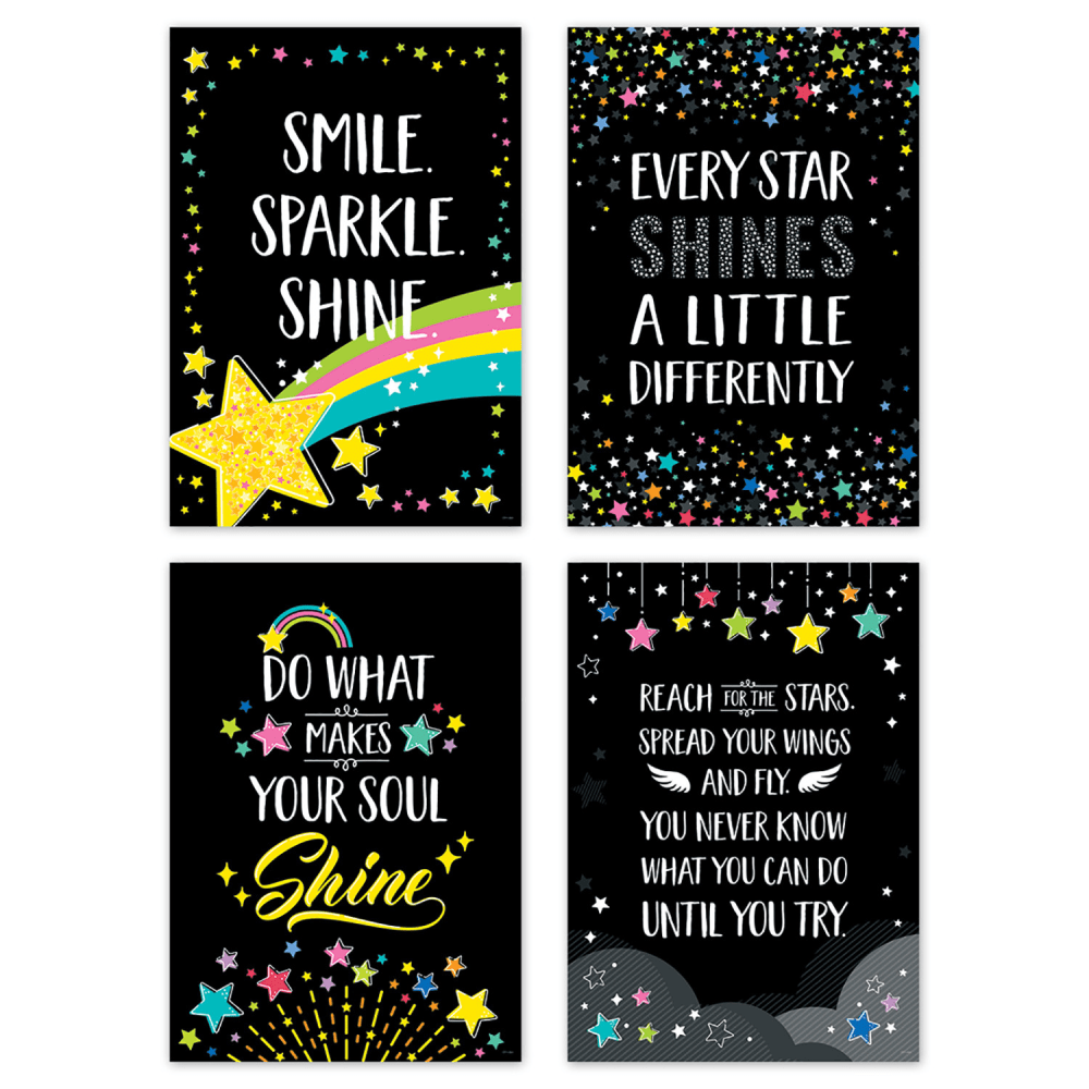 Creative Teaching Press Inspire U Posters, 13-3/8in x 19in, Star Bright, Pack Of 4 Posters MPN:CTP10987