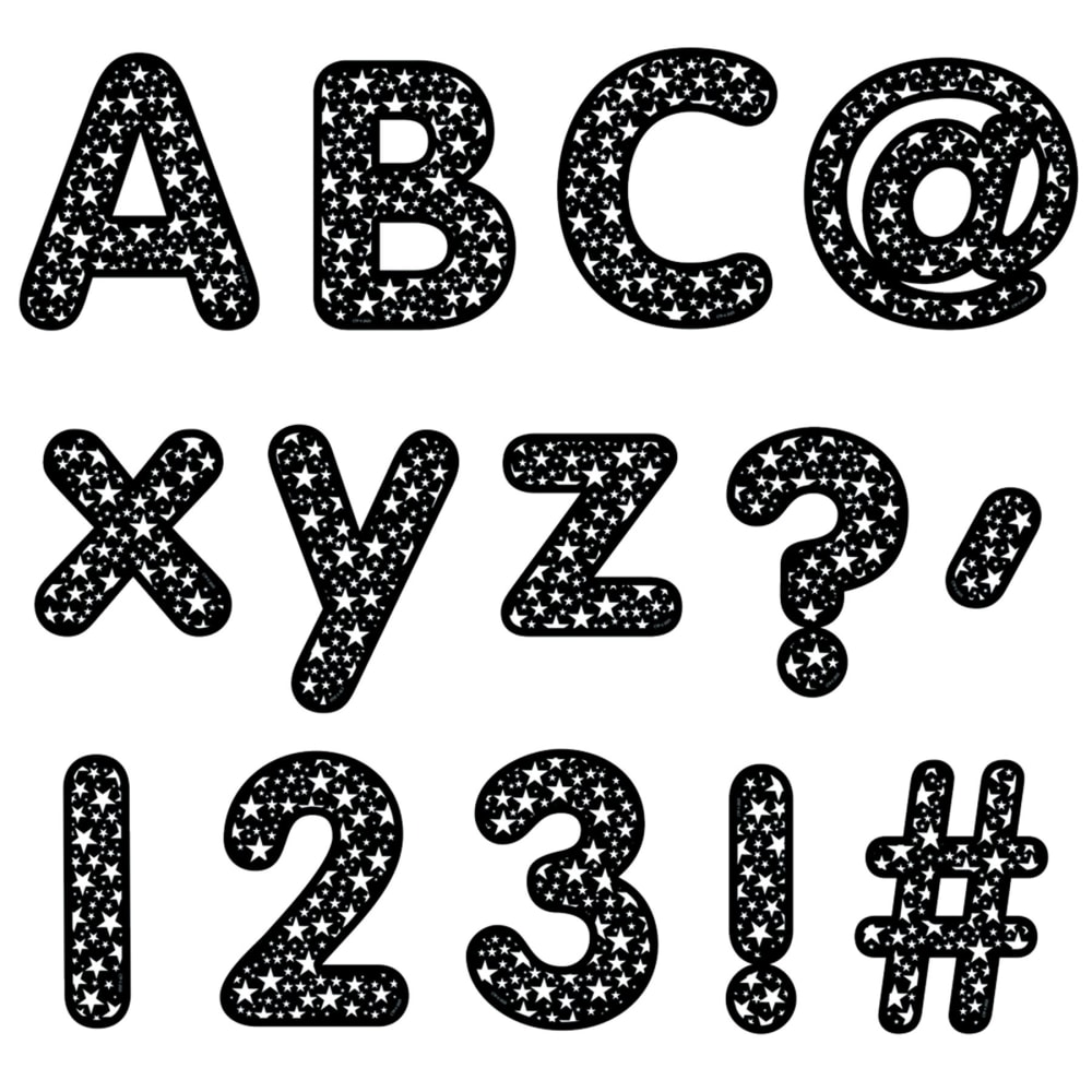 Creative Teaching Press Designer Letters, Core Decor Stars on Black, 206 Pieces MPN:CTP11035