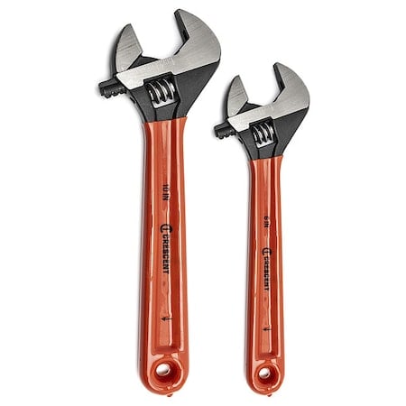 2 Piece Adjustable Black Oxide Cushion Grip Wrench Set 6