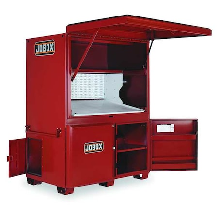Jobsite Field Office, Heavy-Duty, Steel, Lockable Desktop, Hanging Pegs, 63