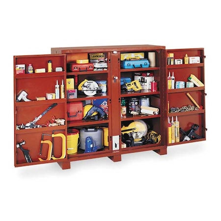 Jobsite Cabinet, Brown, 60 in W x 30-1/4 in D x 60-3/4 in H MPN:1-698990