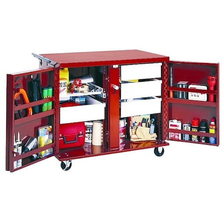 Jobsite Cabinet, Brown, 49 in W x 26-7/8 in D x 40-5/8 in H MPN:677990