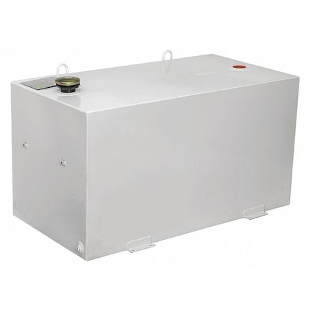 100 Gallon White Rectangular Steel Liquid Transfer Tank for Trucks MPN:484000