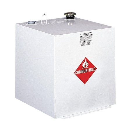 50 Gallon White Square Steel Liquid Transfer Tank for Trucks MPN:485000