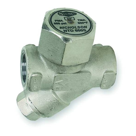 Steam Trap, 800F, Stainless Steel, 600 psi, Pipe Configuration: Straight MPN:NTD600-N1D9S