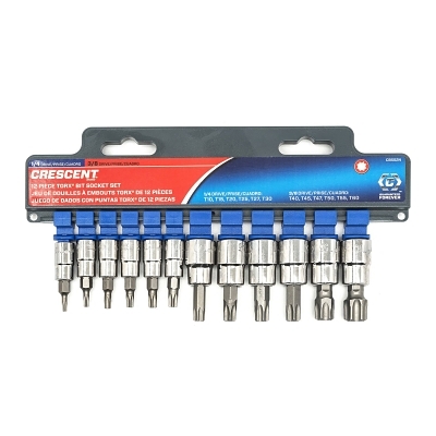 12 Pc Torx Bit Socket Set 1/4