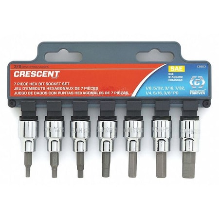 7 Pc Hex Bit Socket Setmm 3/8
