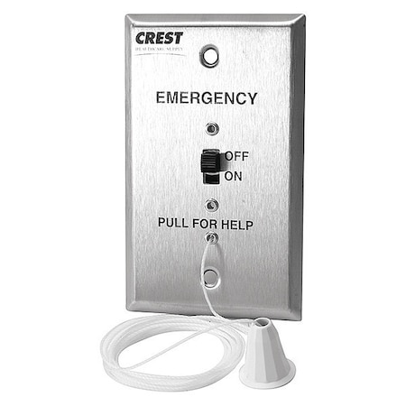 Pullcord Bed Station, Silver, 4 1/2