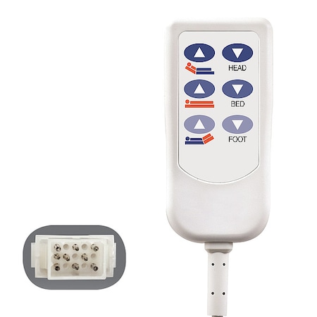 HD2 Bed Control, 15-Pin, White, 6 Buttons MPN:BCQ600