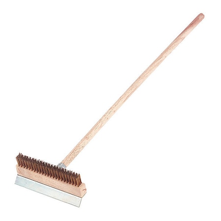 Pizza Oven Brush, 40 in, Brass, Wood MPN:POB40