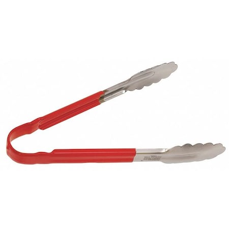 Tong, Red, 10 in. L, Stainless Steel MPN:CG10R
