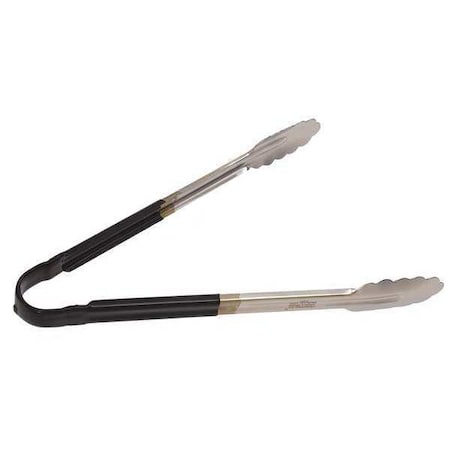 Tong, Black, 12 in. L, Stainless Steel MPN:CG12BK
