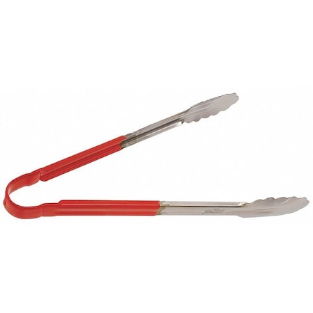 Tong, Red, 12 in. L, Stainless Steel MPN:CG12R