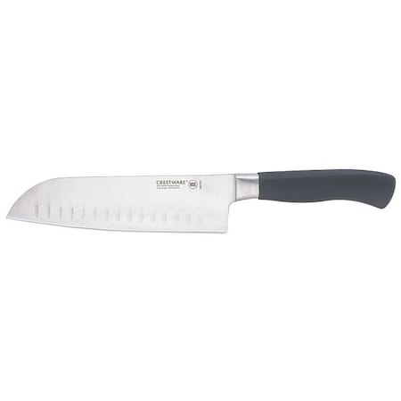 Santoku Knife, 7 in Blade, Black Handle MPN:KN161