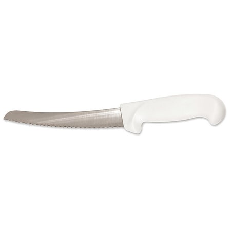 Bread Knife, 10 in Blade, White Handle MPN:KN21
