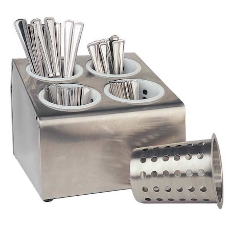 Flatware Dispenser, 8 x 10 in, Silver MPN:CFD4