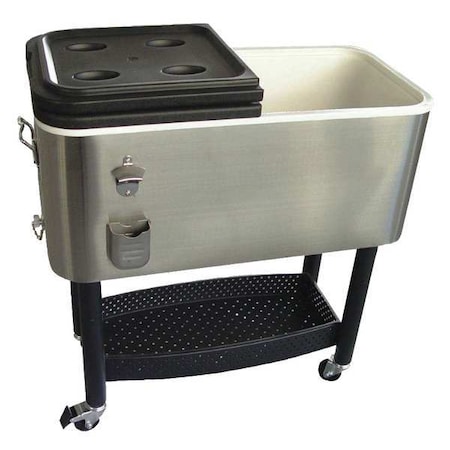 Cooler, 17 gal. Stainless Steel/Plastic, Gray/Black MPN:COOLER1