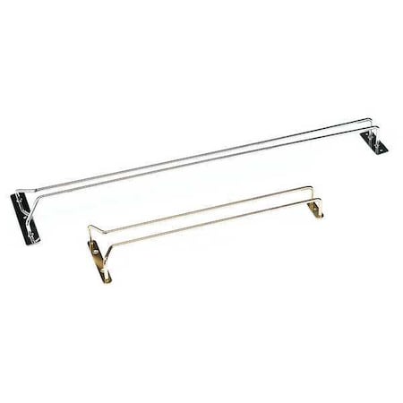 Hanging Glass Rack, 24 in L, Gold MPN:GHR24