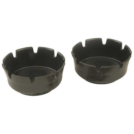 Ash Tray, 4 in Dia, Melamine, Black, PK12 MPN:MEL263B