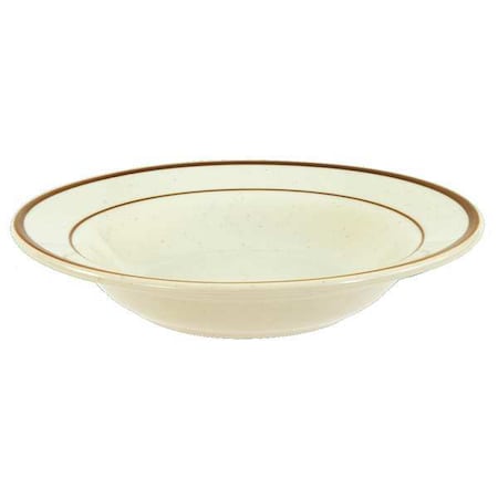 Rimmed Soup Bowl, 12 oz., Ceramic Brown Speckled w/Double Band PK24 MPN:SC61