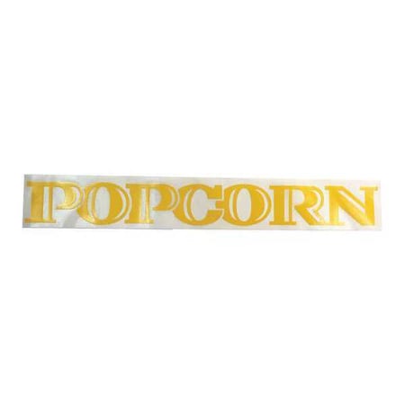 Decal Popcorn, Red Top, Yellow Letters MPN:2414