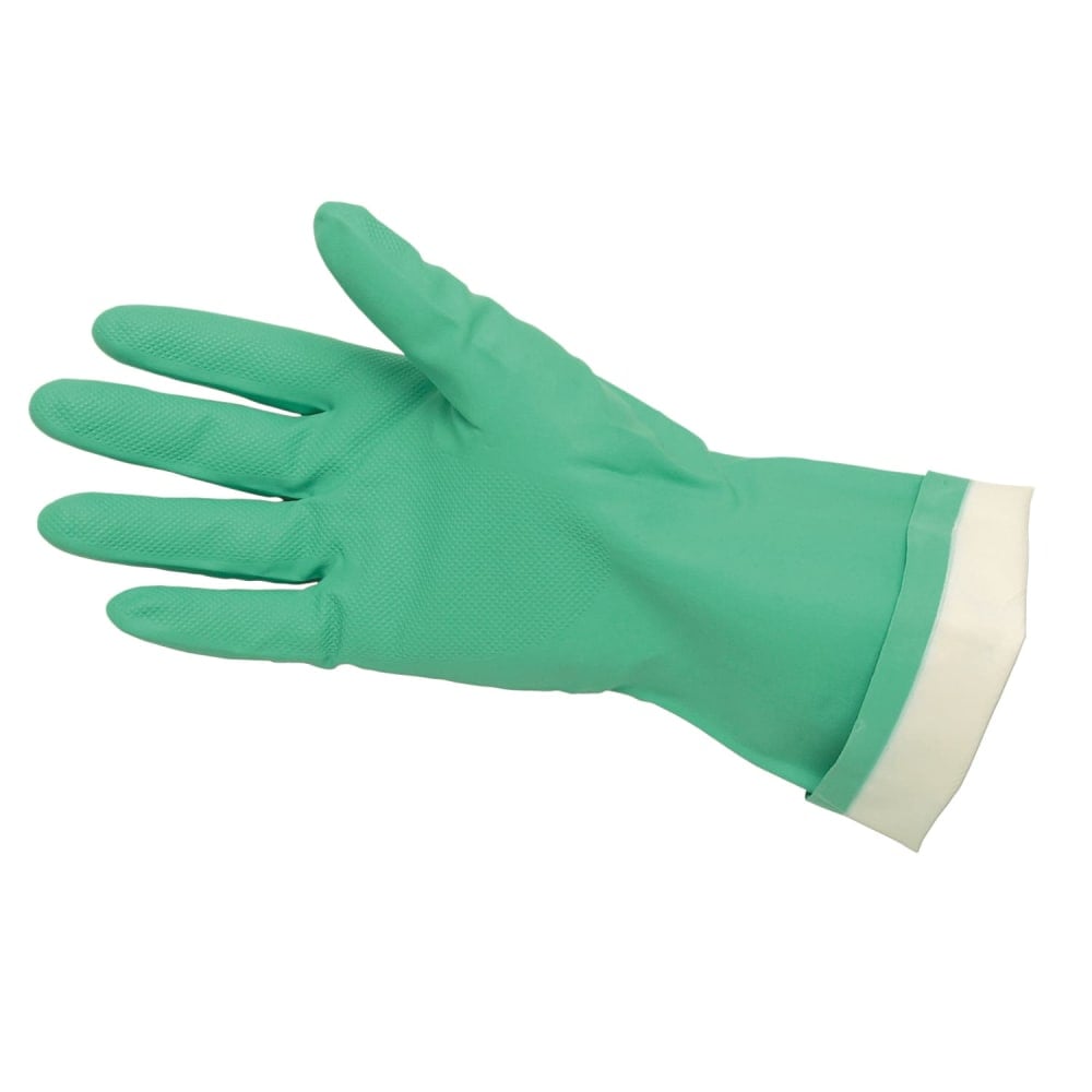 Memphis Flock-Lined Nitrile Gloves, Green, One Size Fits All, 12 Pairs MPN:5319E