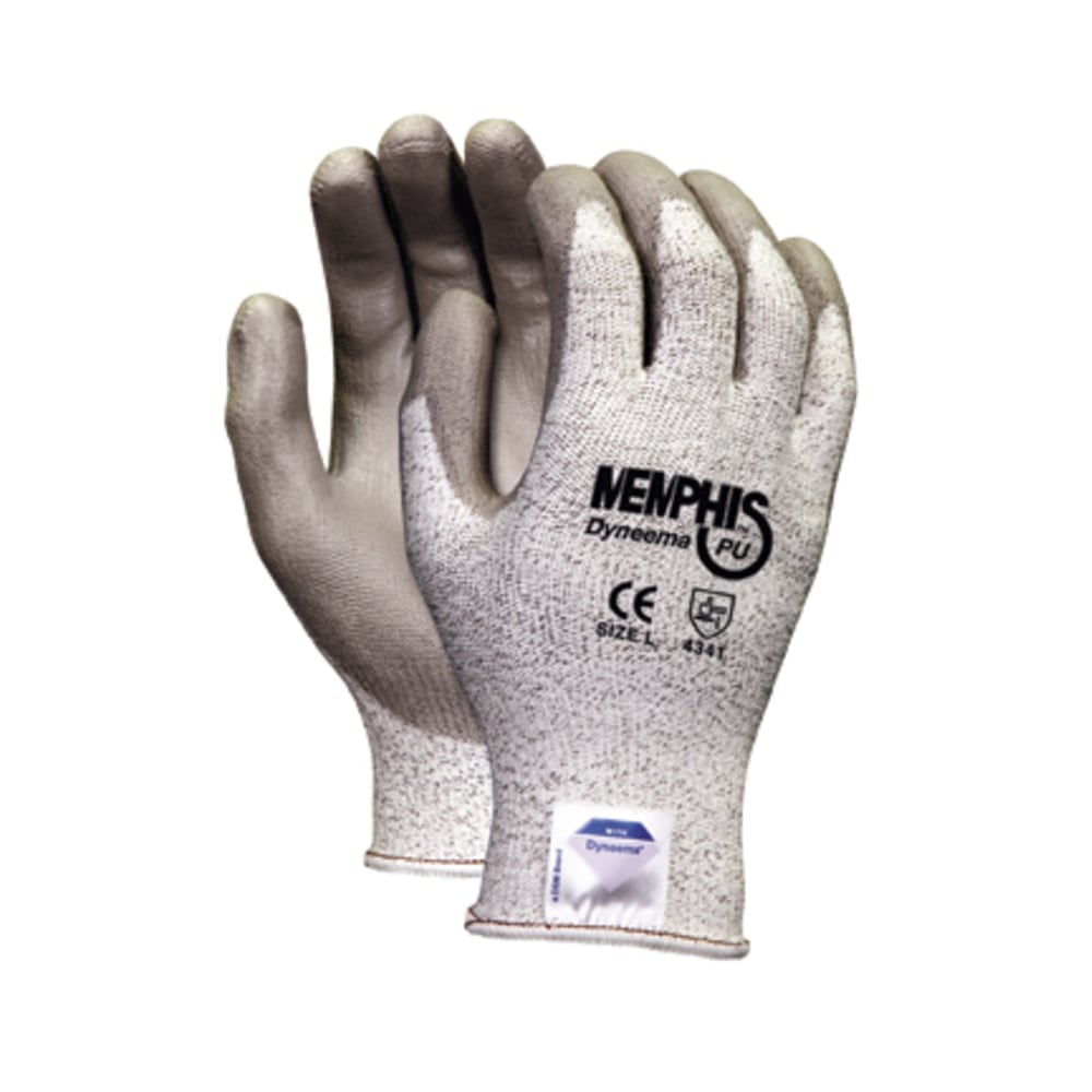Memphis Glove Dyneema Polyurethane Gloves, Large, White/Gray (Min Order Qty 5) MPN:9672L