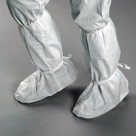 Disposable Boot Covers, Polyethylene/Polypropylene, White, Slip Resistant Sole: Yes, M MPN:BT-T4W15-B
