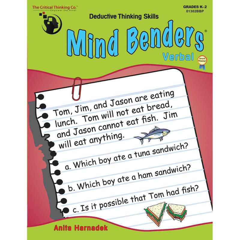 The Critical Thinking Co. Mind Benders Verbal, Grades K-2 MPN:CTB1302