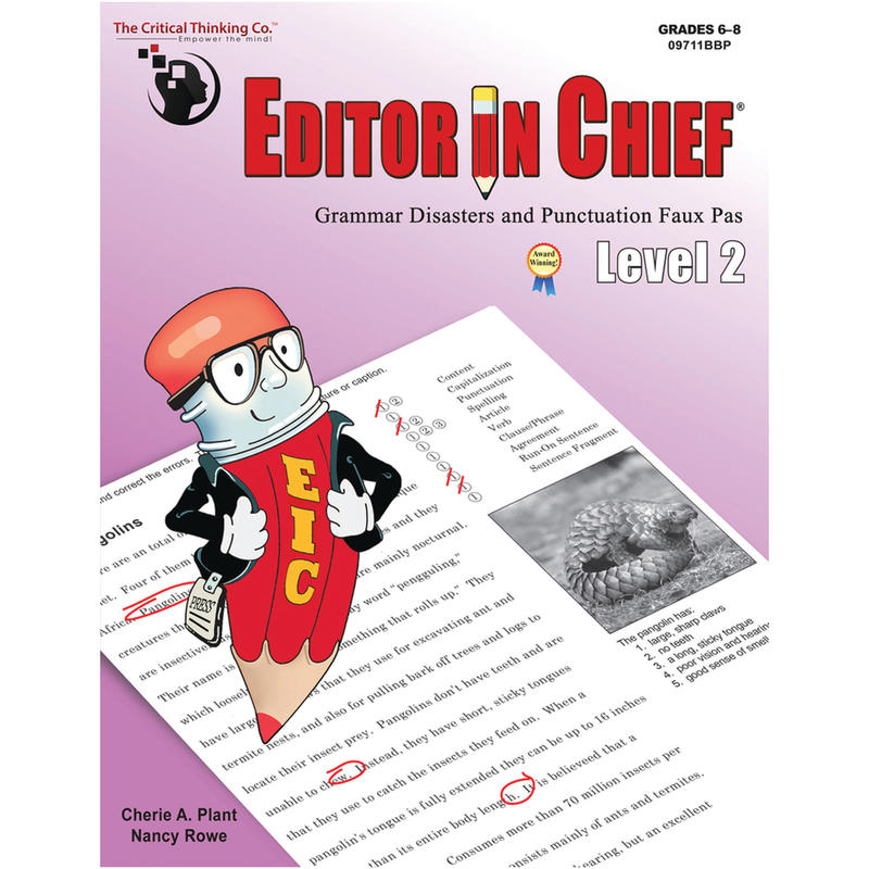 The Critical Thinking Co. Editor In Chief Level 2 Workbook, Grades 6-8 MPN:CTB9711