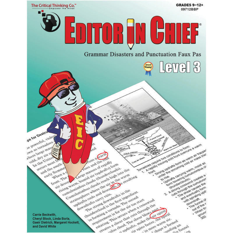 The Critical Thinking Co. Editor In Chief Level 3 Workbook, Grades 9-12 MPN:CTB9712