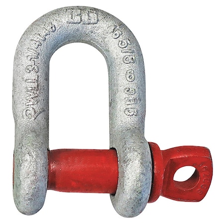 D-Shackle, 6, 500 lb Load Cap, Carbon Steel MPN:1019258