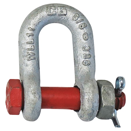 D-Shackle, 1, 500 lb Load Cap, Carbon Steel MPN:1019770