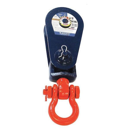 Snatch Block, Wire Rope, 1/2 in Max Cable Size, 8, 000 lb Max Load, Painted MPN:109064