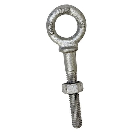 Eye Bolt With Shoulder, 5/8 in-11, 4 in Shank, 1-1/4 in ID, Steel, Galvanized MPN:1045176
