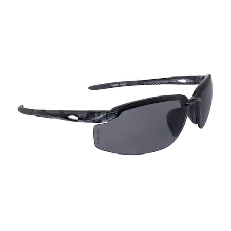 Safety Glasses, Anti-Scratch, Smoke Lens, Crystal Black Frame, Half-Frame MPN:1241 W