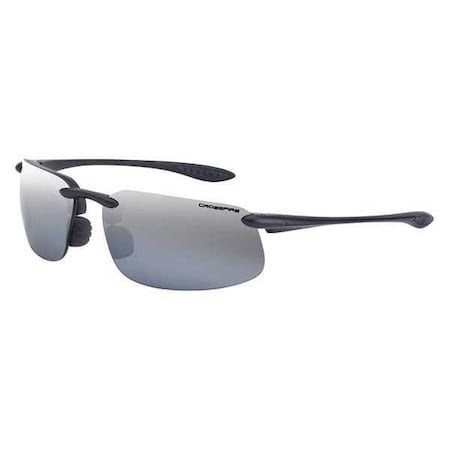 ES4, Safety Glasses, Anti-Scratch, Gray Mirror Lens, Black Frame, Half-Frame MPN:2123