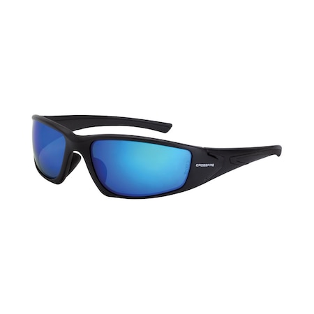 RPG, Safety Glasses, Anti-Scratch, Blue Mirror POL Lens, Matte Black Frame, Full-Frame, Polarized MPN:23226
